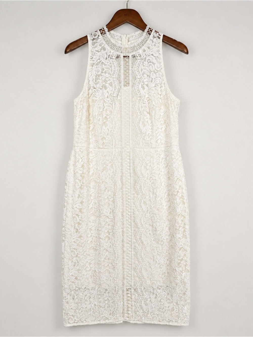 Eliza J Ivory Lace Sheath Dress Size 12 Cocktail Wedding Guest